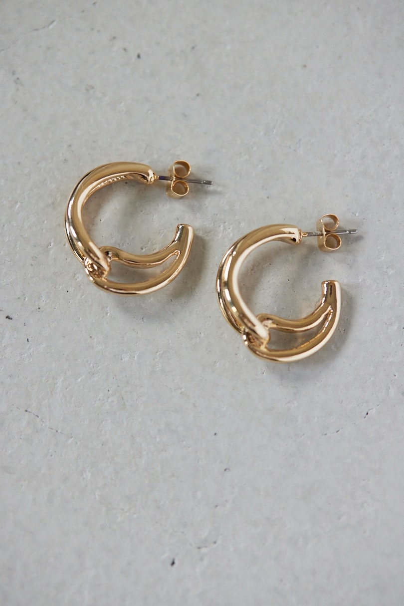 チェーンラインフープピアス