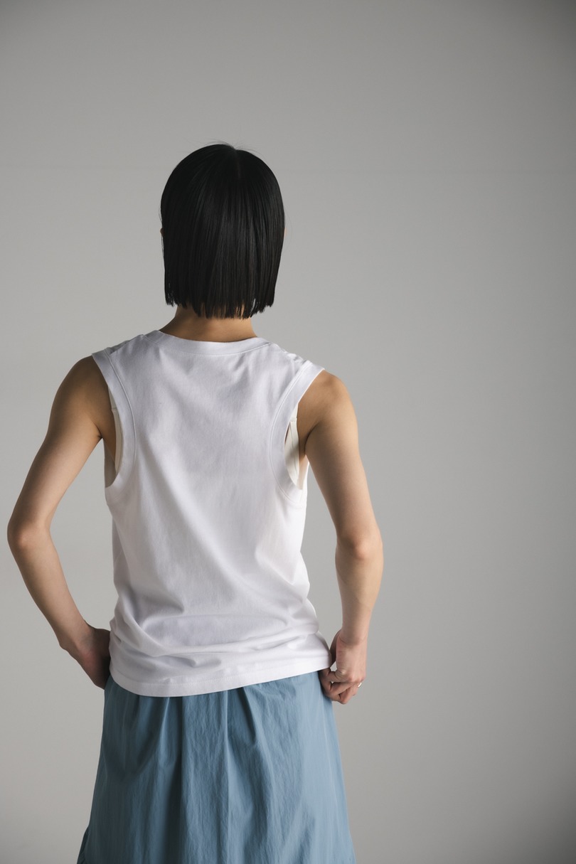 Organic cotton カーブスリーブタンク 詳細画像 WHT 5