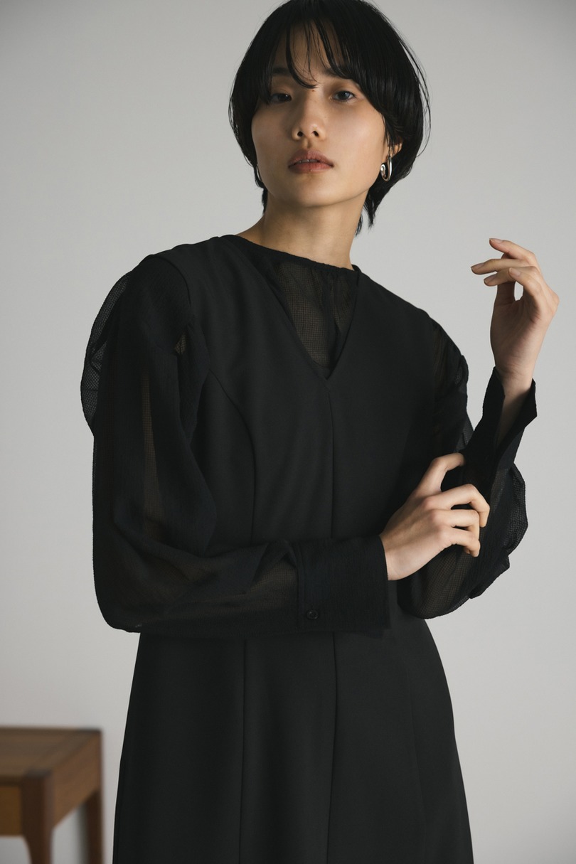 2ピースシアーレイヤードワンピース 詳細画像 BLK 7