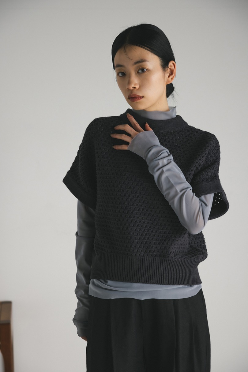 コットンクロシェニット 詳細画像 C.GRY 3