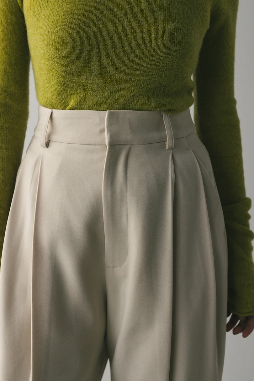 【WEB限定】ベーシックツータックパンツロング　 詳細画像 IVOY 4