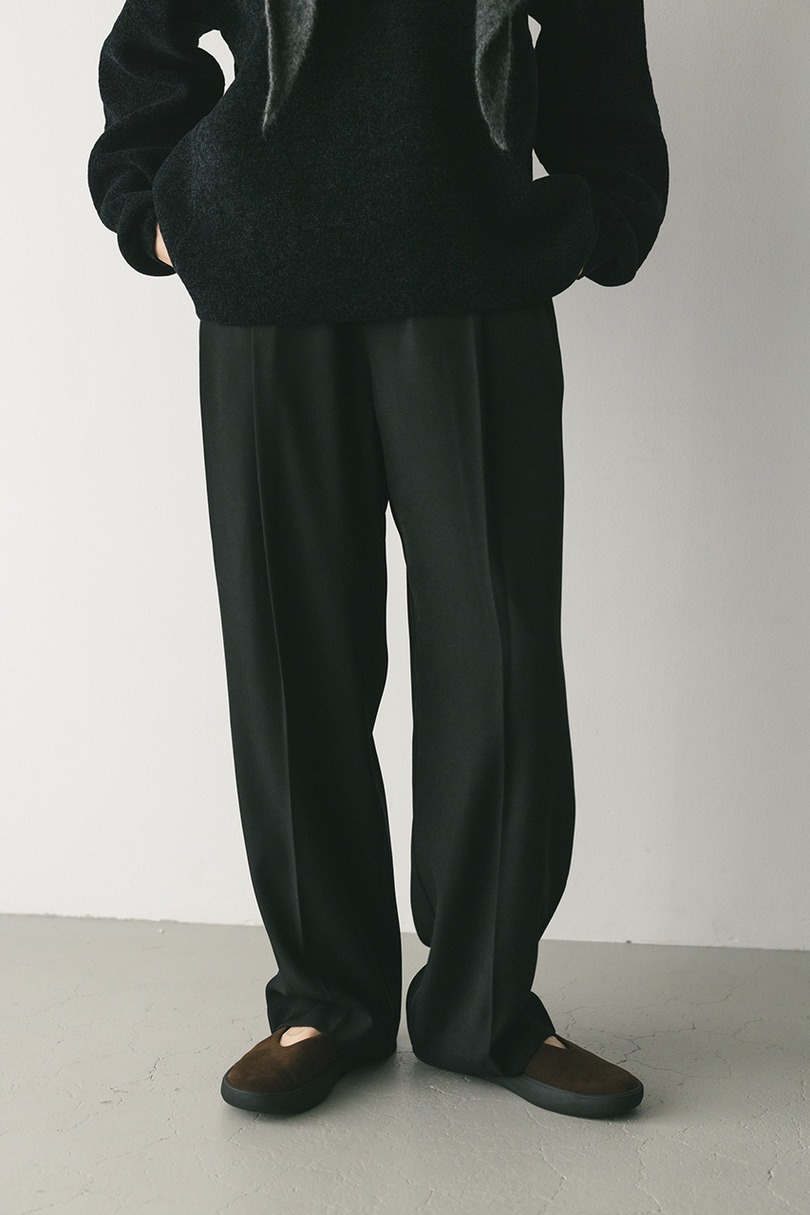 【WEB限定】ベーシックツータックパンツロング　 詳細画像 BLK 4