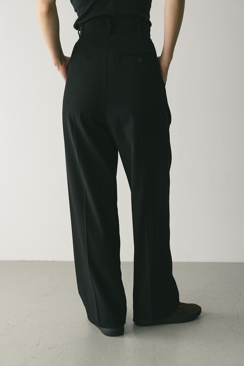【WEB限定】ベーシックツータックパンツロング　 詳細画像 BLK 5
