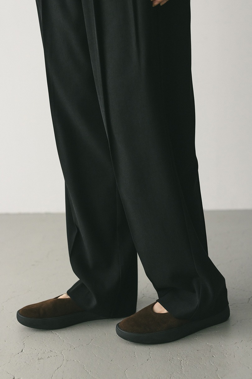 【WEB限定】ベーシックツータックパンツロング　 詳細画像 BLK 8