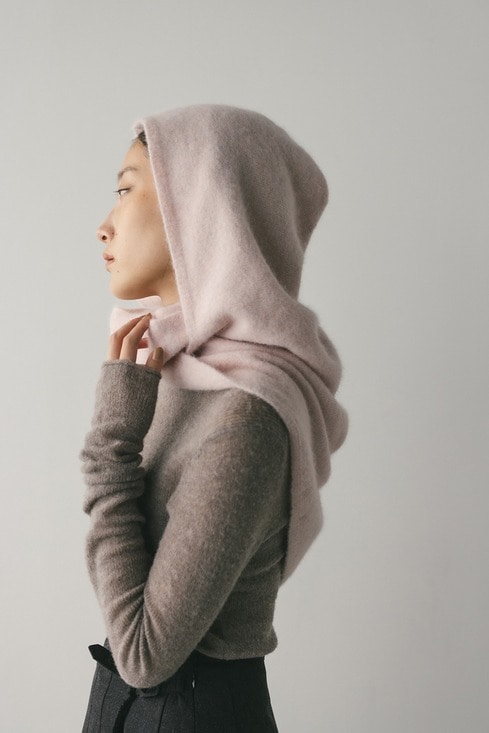 アンゴラミックスフーディースカーフ