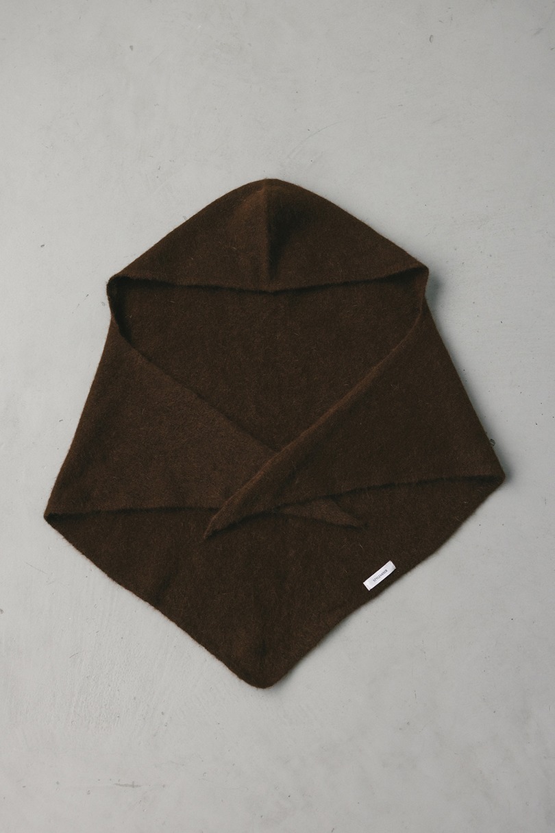 アンゴラミックスフーディースカーフ 詳細画像 BRN 4