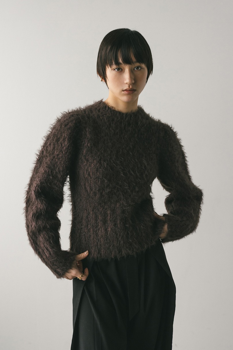 パワショルスラブシャギーニット 詳細画像 BRN 4