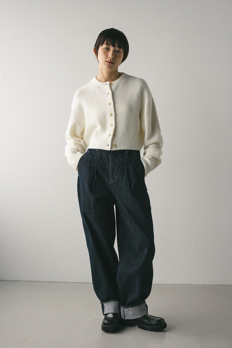 クロップドニットカーディガン 詳細画像 WHT 2