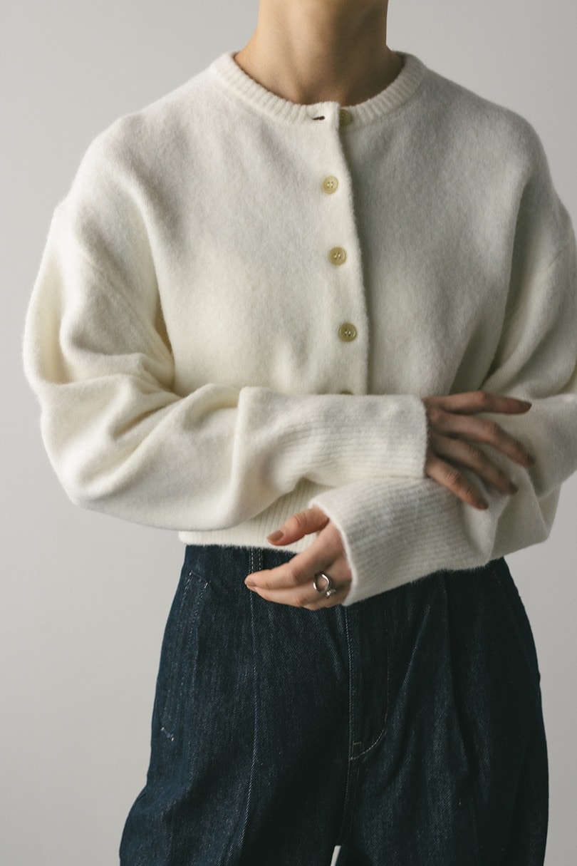 クロップドニットカーディガン 詳細画像 WHT 7