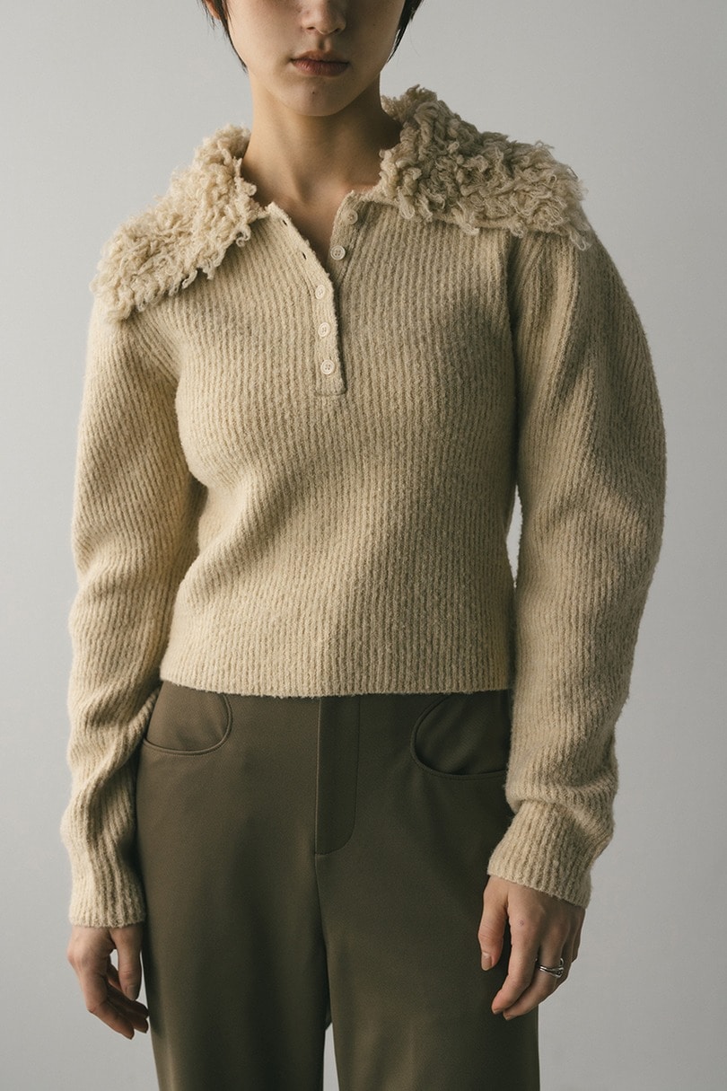 ループカラーニットトップ 詳細画像 IVOY 5