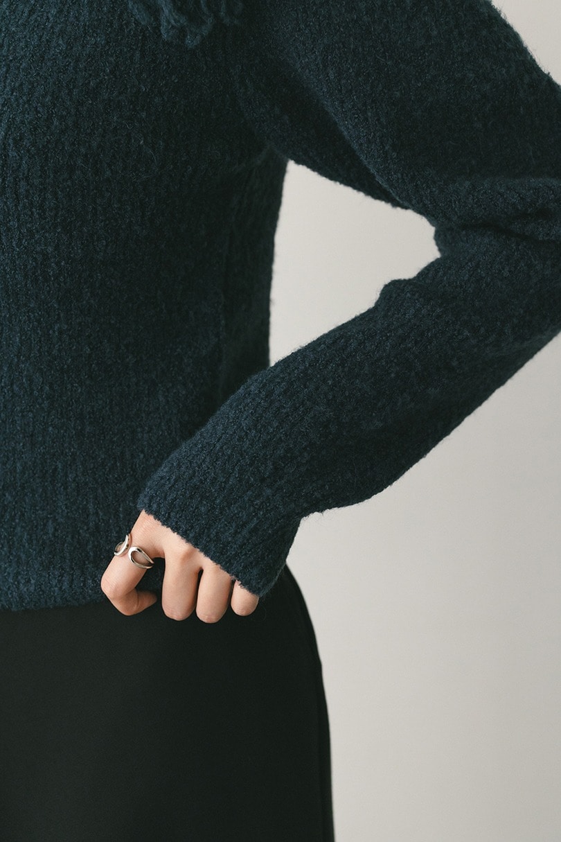 ループカラーニットトップ 詳細画像 NVY 5