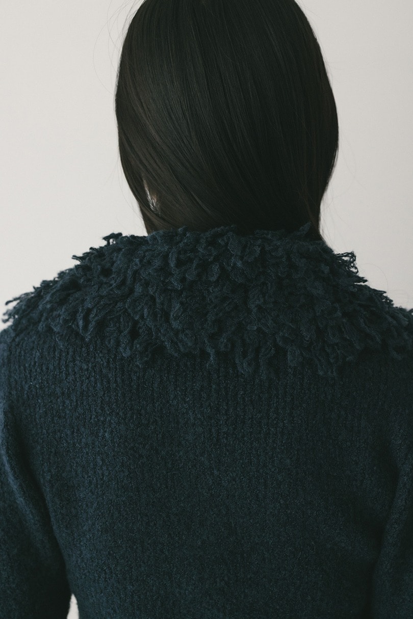 ループカラーニットトップ 詳細画像 NVY 7