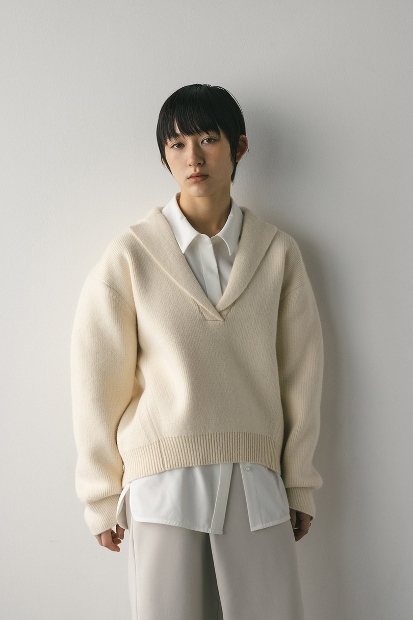 テーラーカラーニットトップ 詳細画像 WHT 3