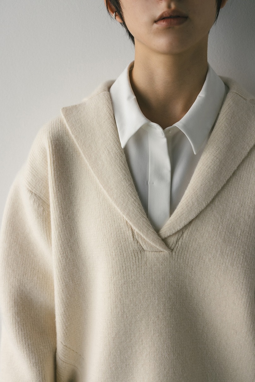 テーラーカラーニットトップ 詳細画像 WHT 4