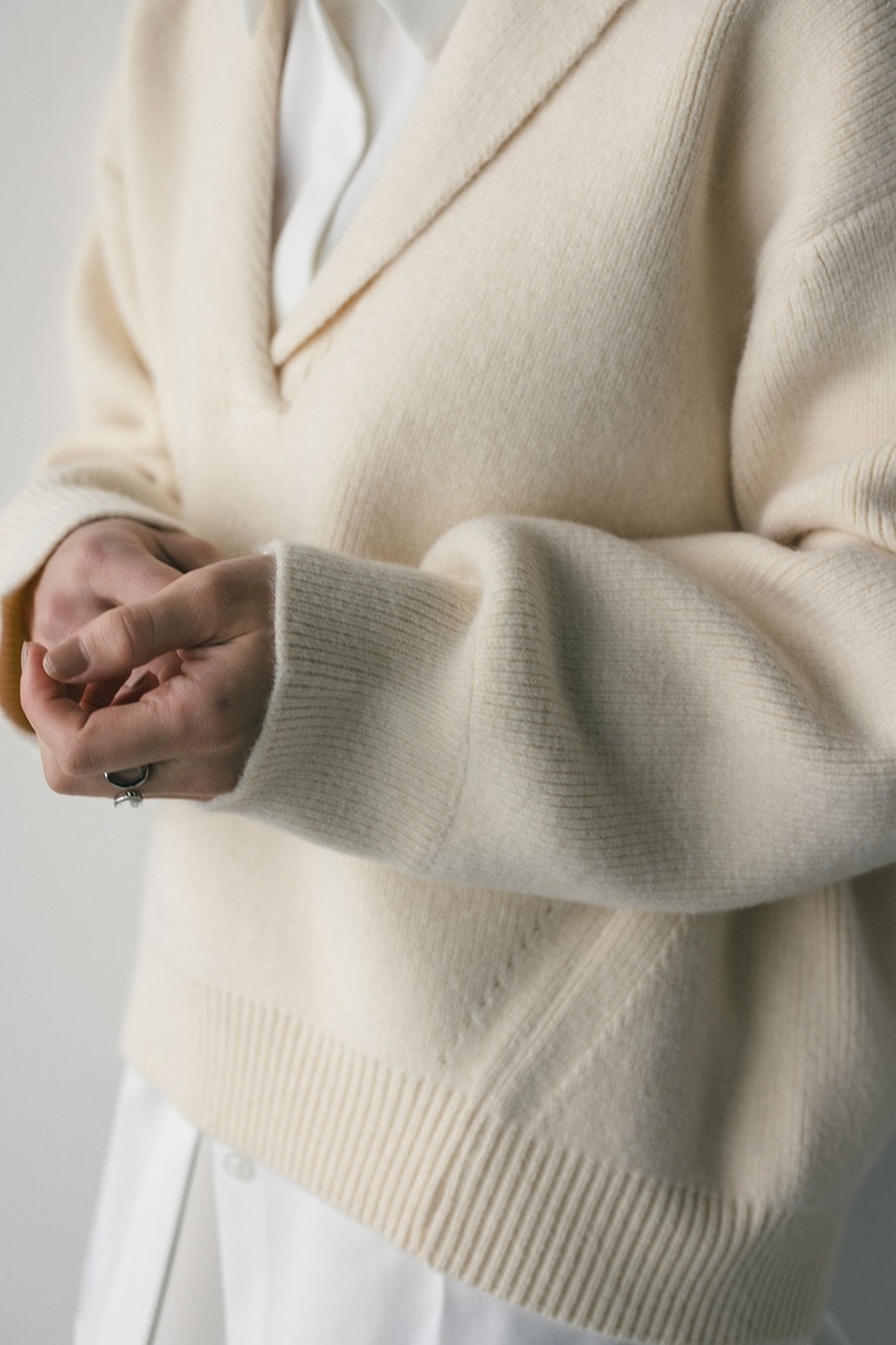 テーラーカラーニットトップ 詳細画像 WHT 6