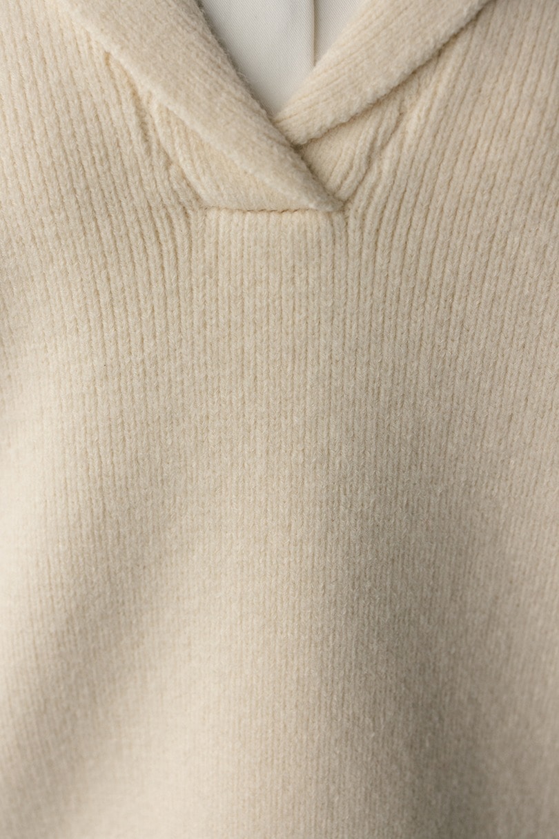 テーラーカラーニットトップ 詳細画像 WHT 8