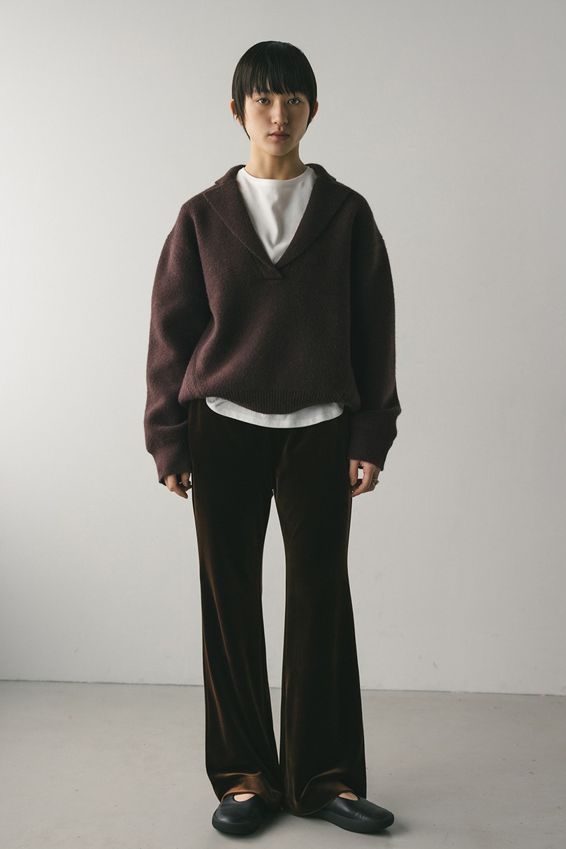 テーラーカラーニットトップ 詳細画像 BRN 3