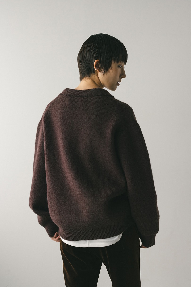テーラーカラーニットトップ 詳細画像 BRN 7