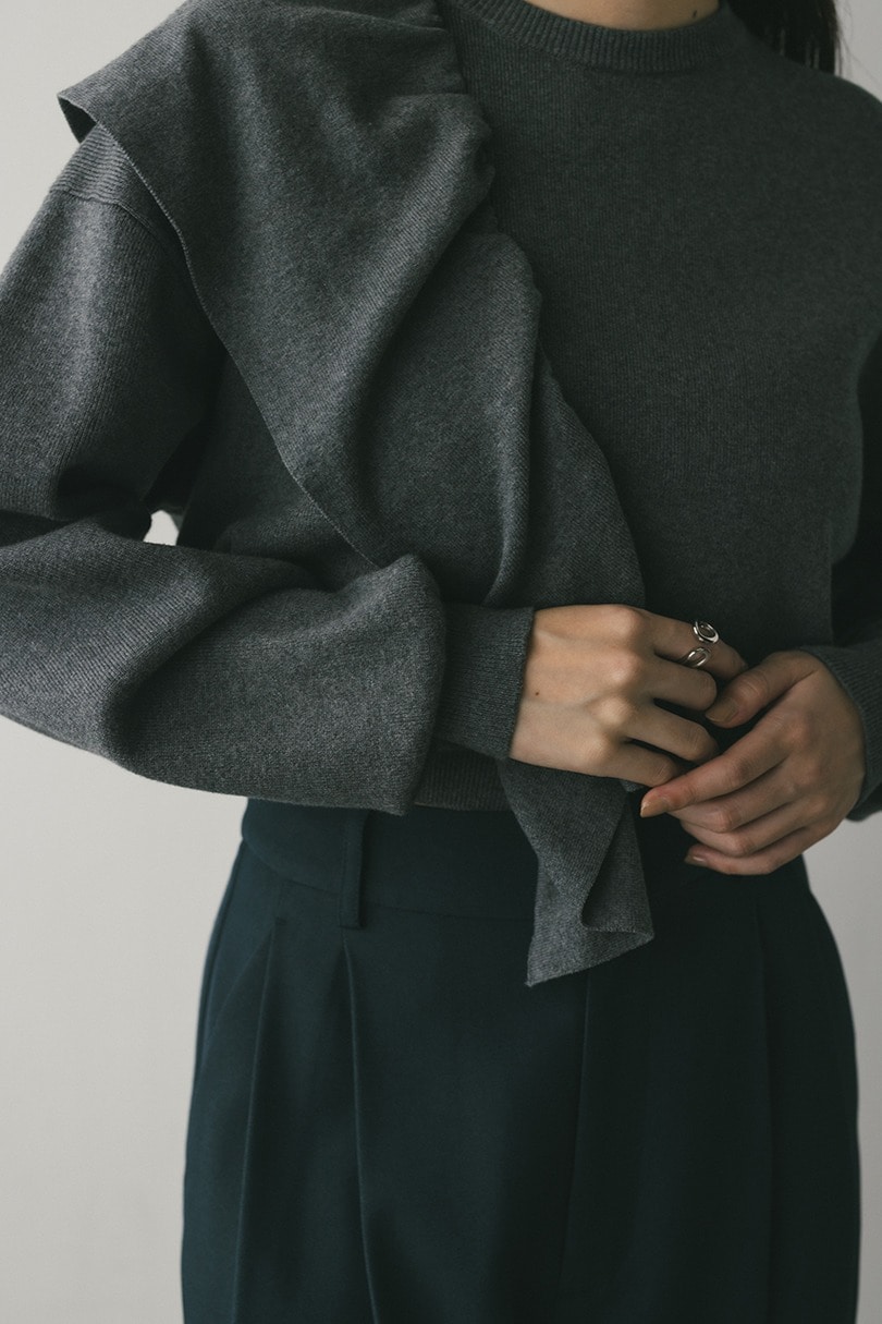 アシンメトリーフリルニット 詳細画像 GRY 8