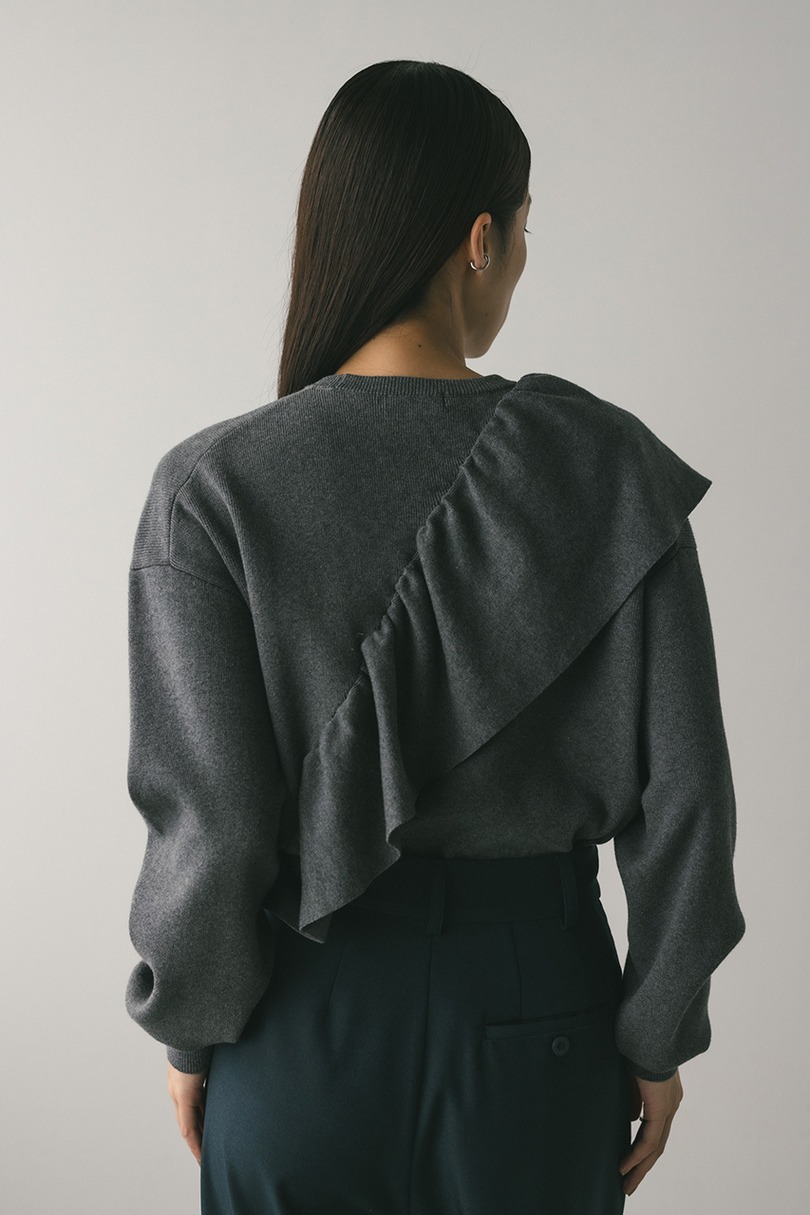 アシンメトリーフリルニット 詳細画像 GRY 9