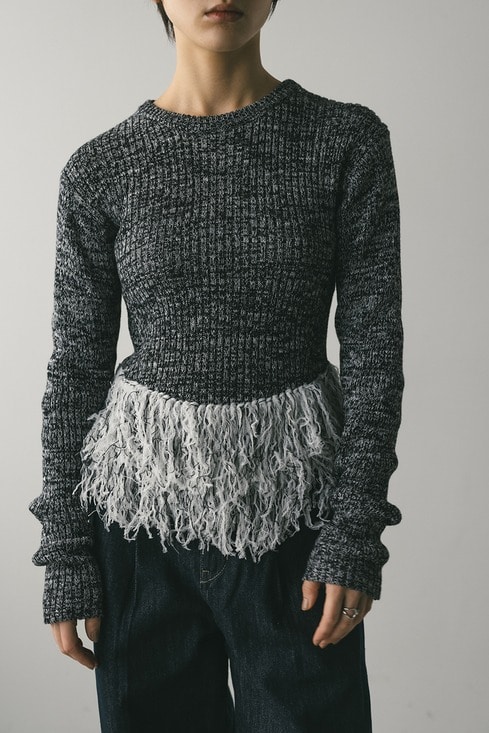 チュールフリンジペプラムニット｜STYLEMIXER（スタイルミキサー）公式