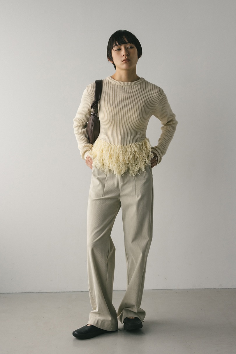 チュールフリンジペプラムニット 詳細画像 IVOY 3