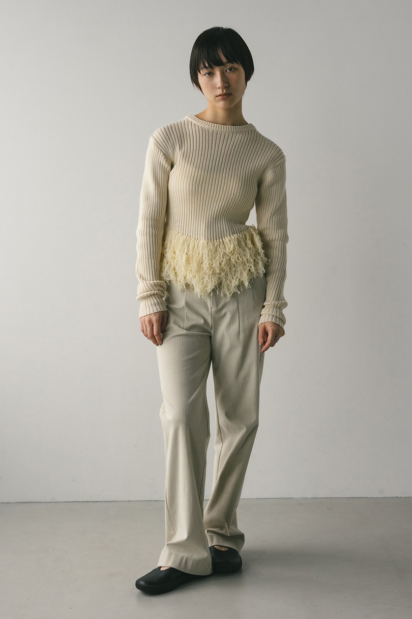 チュールフリンジペプラムニット 詳細画像 IVOY 4