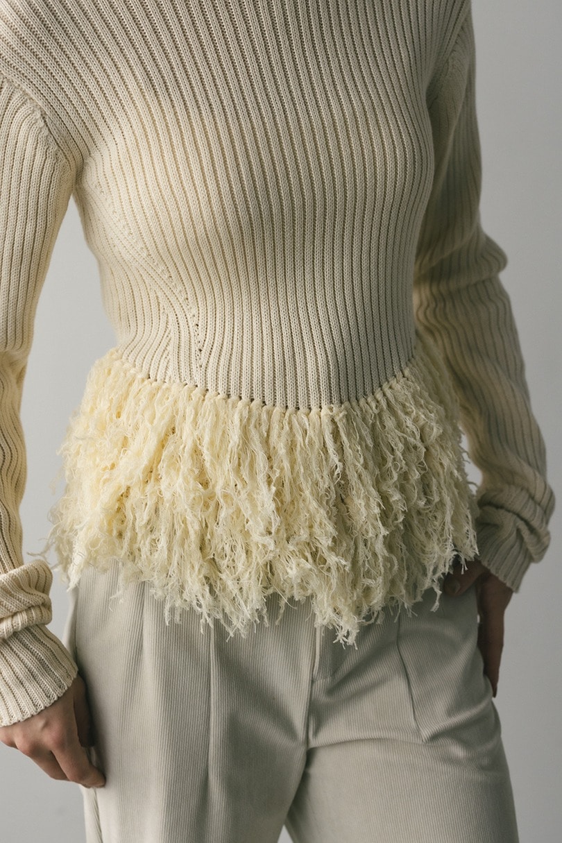 チュールフリンジペプラムニット 詳細画像 IVOY 6