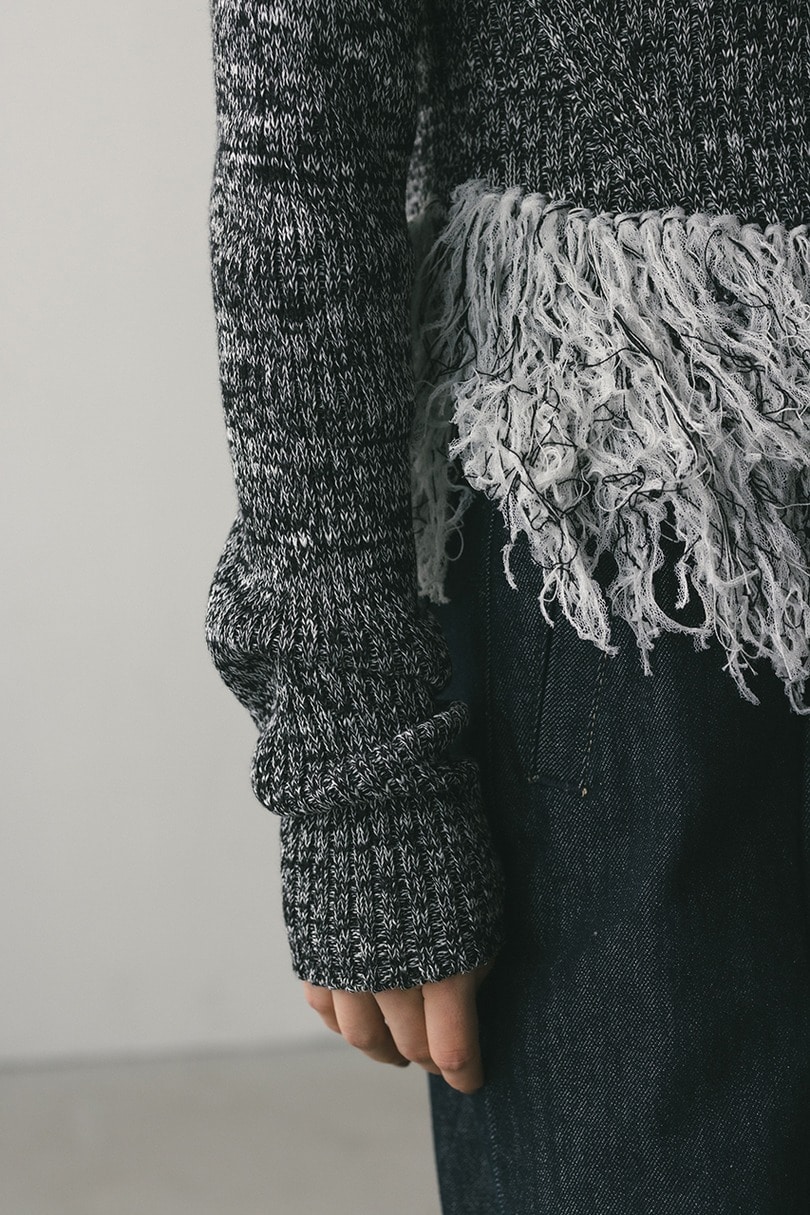 チュールフリンジペプラムニット 詳細画像 柄BLK 6