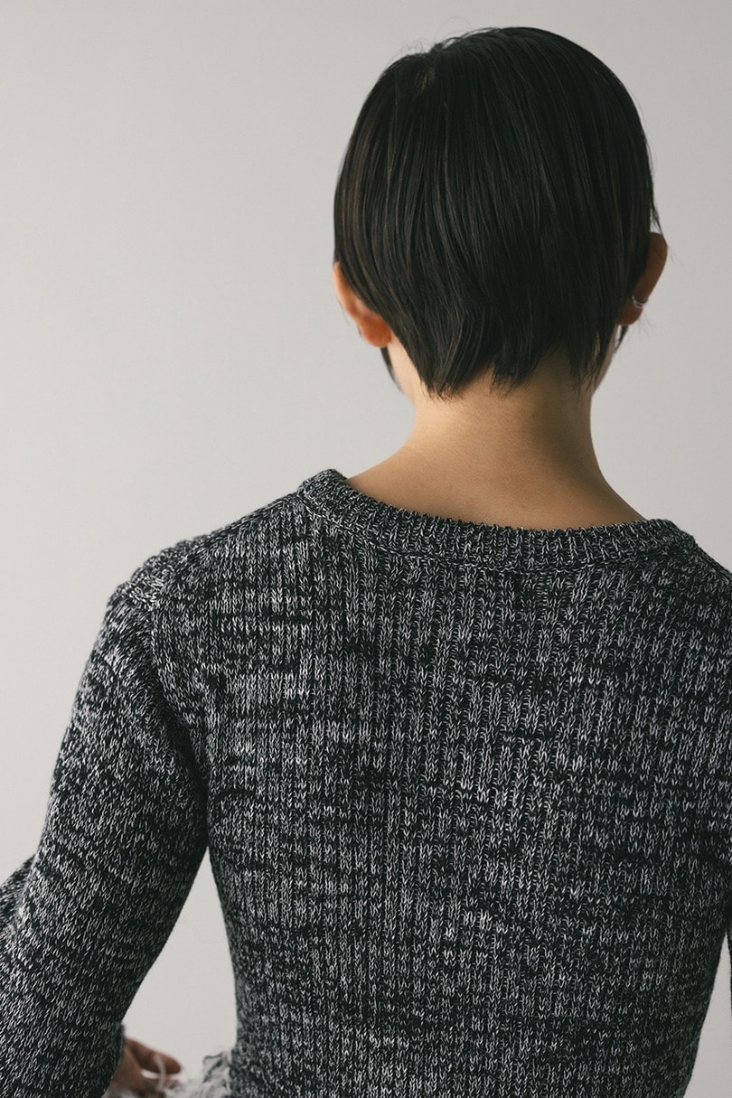 チュールフリンジペプラムニット 詳細画像 柄BLK 8