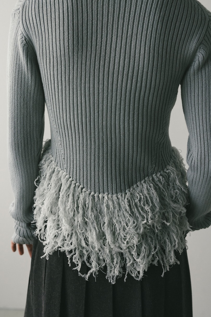チュールフリンジペプラムニット 詳細画像 GRY 10