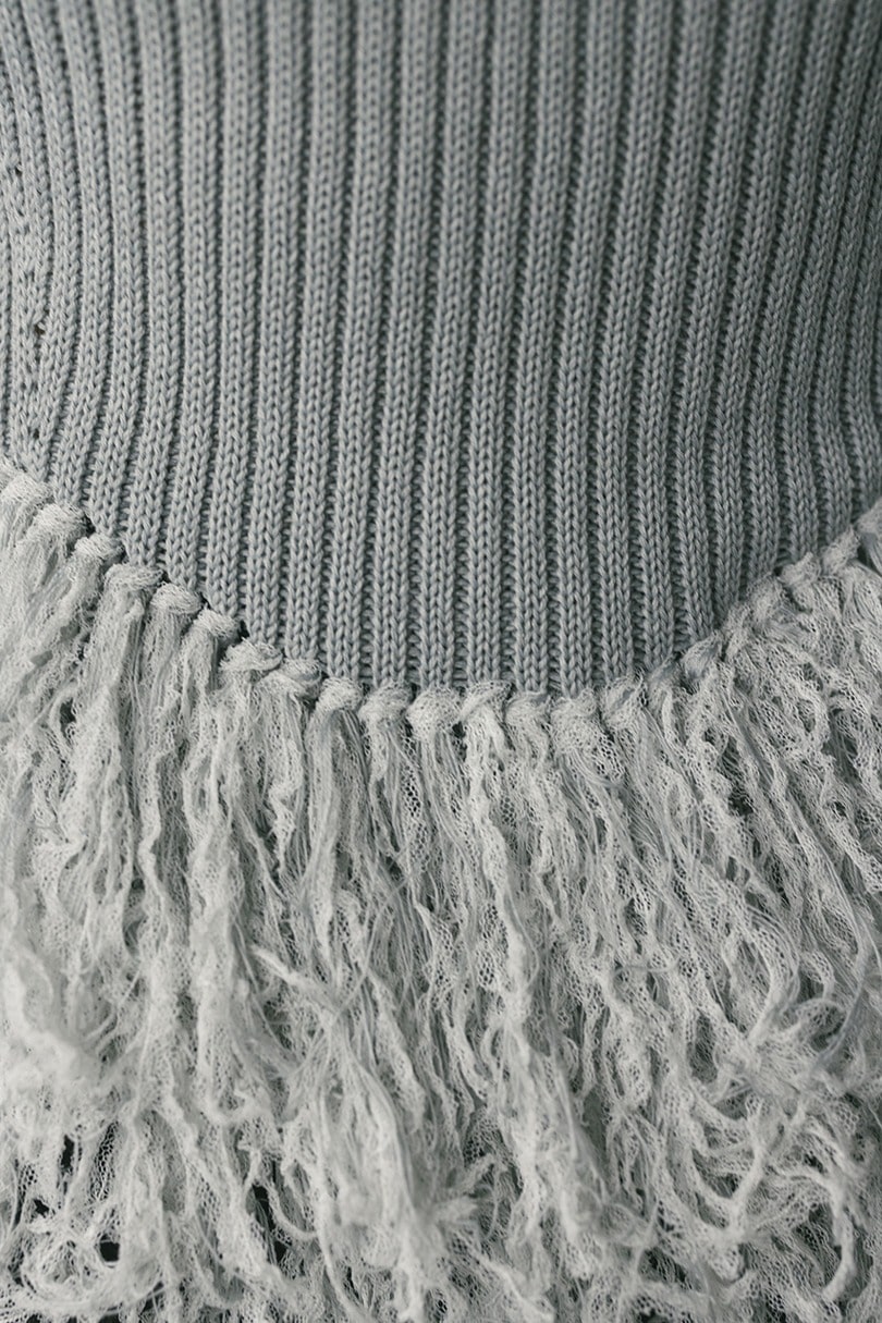 チュールフリンジペプラムニット 詳細画像 GRY 11