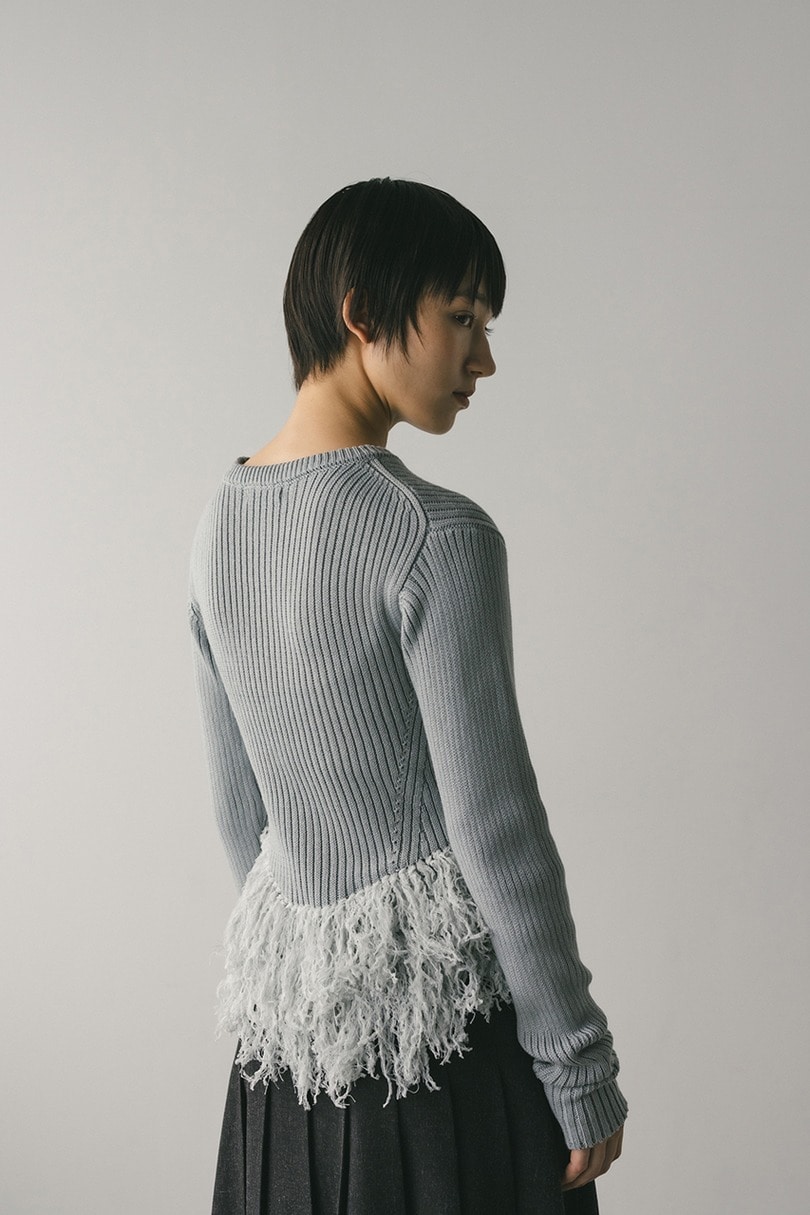 チュールフリンジペプラムニット 詳細画像 GRY 8