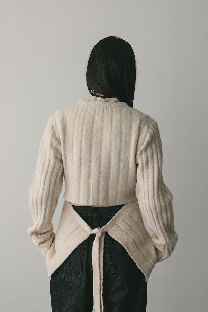 バックリボンリブニット 詳細画像 WHT 10