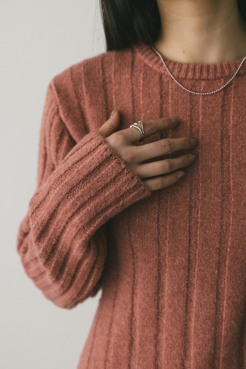 バックリボンリブニット 詳細画像 PNK 7