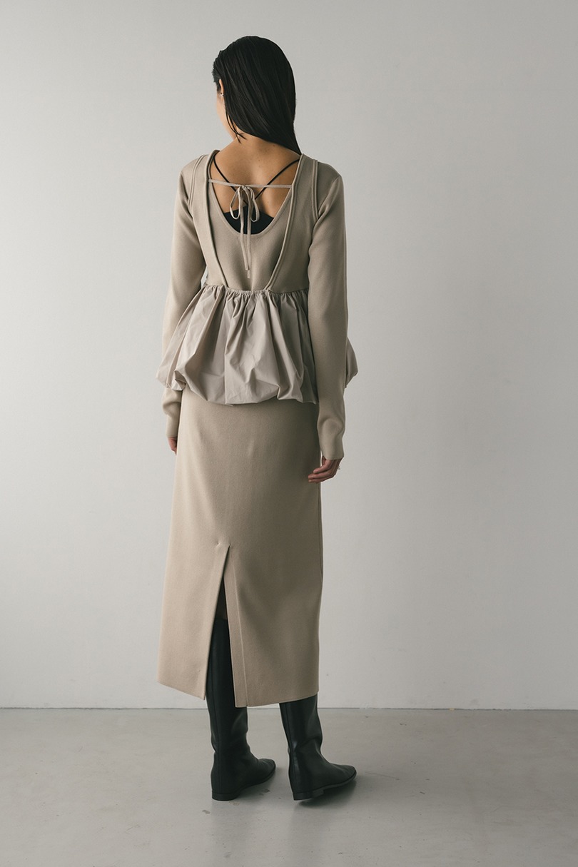 2ピースバルーンペプラムニットワンピース 詳細画像 BEG 6