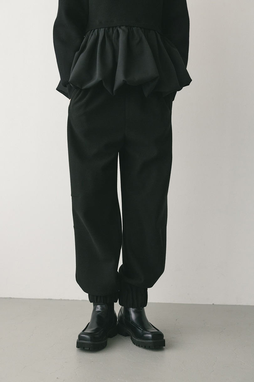 ヘムギャザーフォルムパンツ 詳細画像 BLK 2