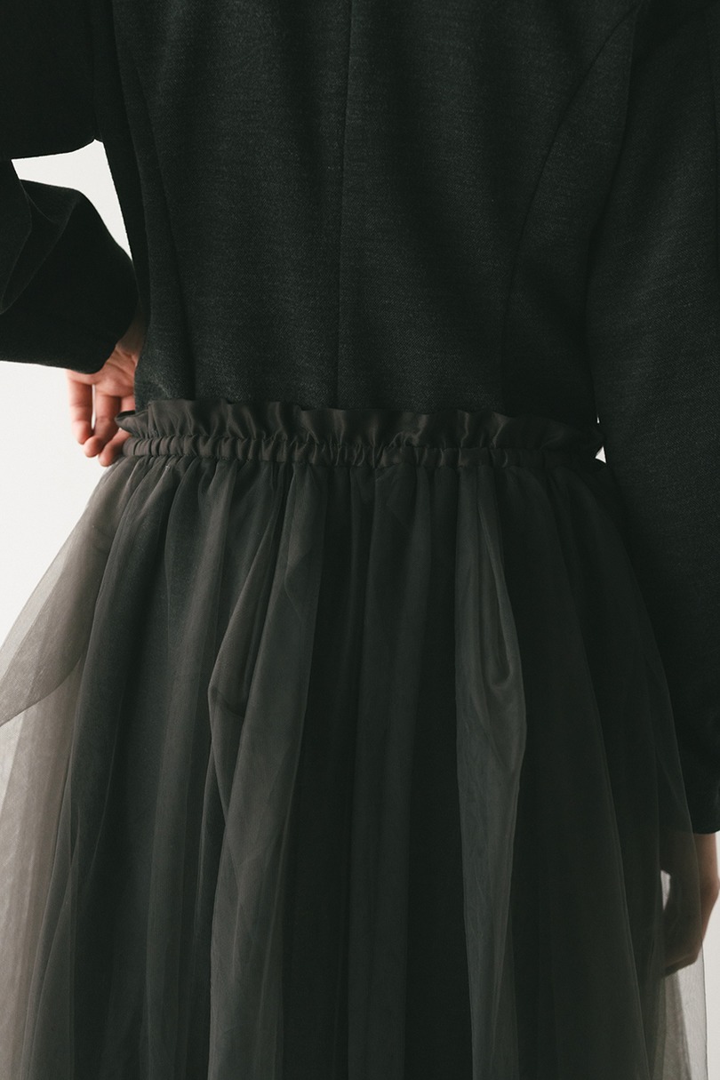 チュールレイヤードスカート 詳細画像 GRY 9