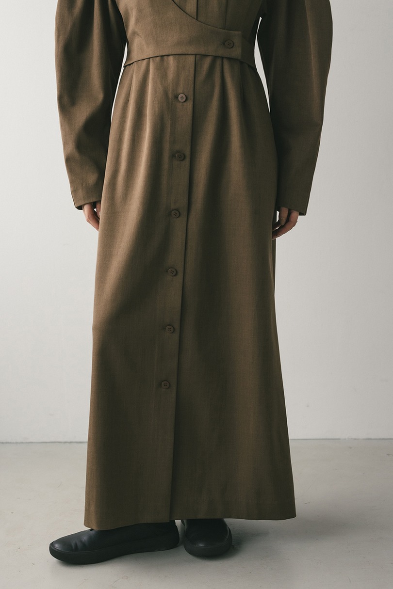 アシンメトリーシャツワンピース 詳細画像 BRN 9