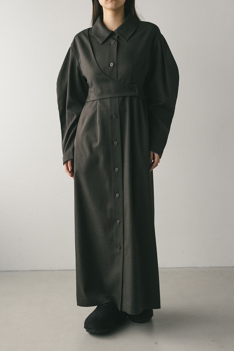 アシンメトリーシャツワンピース 詳細画像 C.GRY 2