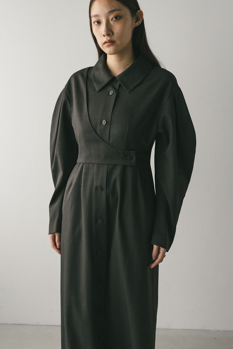 アシンメトリーシャツワンピース 詳細画像 C.GRY 4