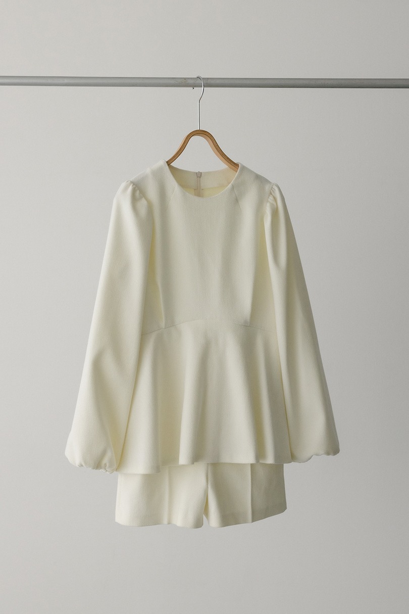 コーデュロイペプラムショートオールインワン 詳細画像 WHT 12