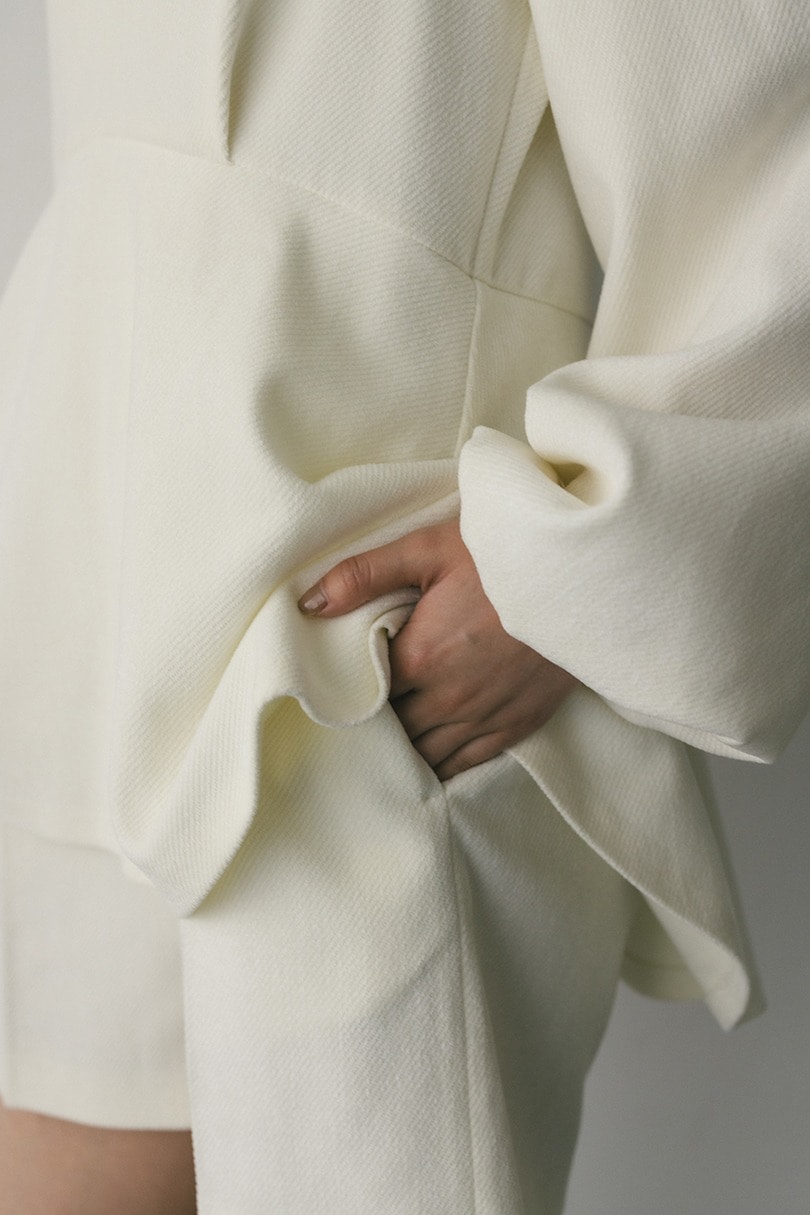 コーデュロイペプラムショートオールインワン 詳細画像 WHT 5