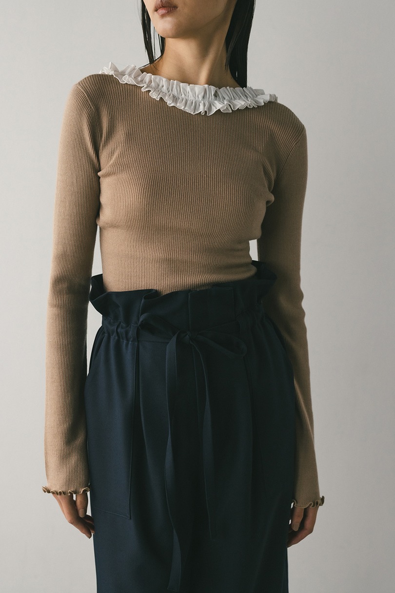 バックオープンフリルニットトップ 詳細画像 BEG 5