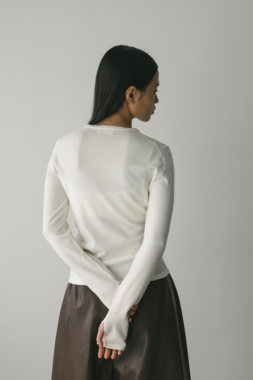 フィンガーホールクルーネックニット 詳細画像 WHT 7