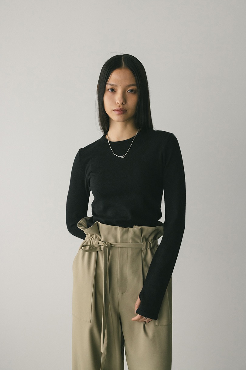 フィンガーホールクルーネックニット 詳細画像 BLK 3