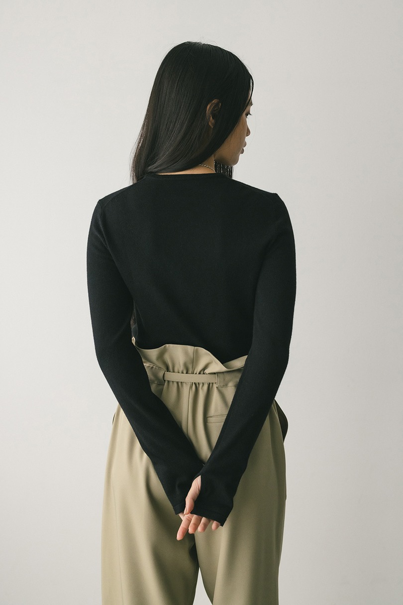 フィンガーホールクルーネックニット 詳細画像 BLK 7