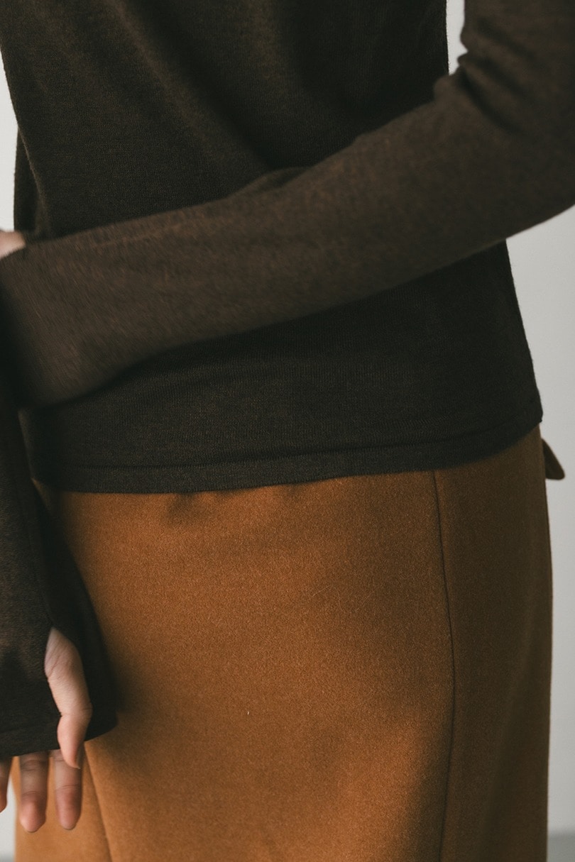 フィンガーホールクルーネックニット 詳細画像 BRN 10