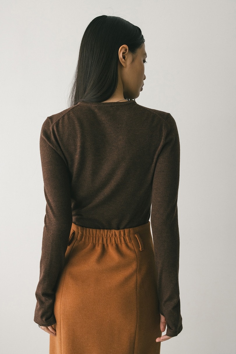 フィンガーホールクルーネックニット 詳細画像 BRN 6