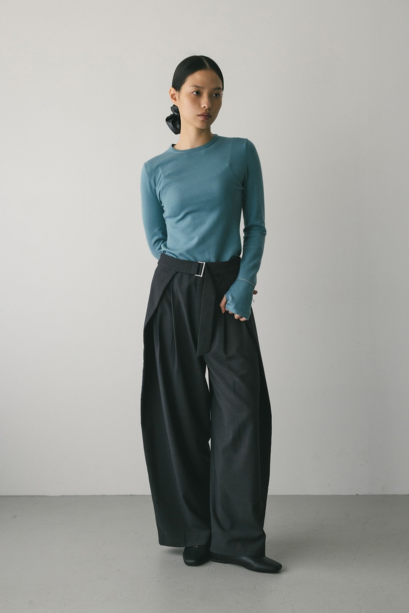 フィンガーホールクルーネックニット 詳細画像 BLU 3